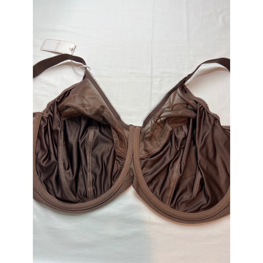 Elomi Cate Bra Women 42K Brown Underwire Embroidery EL4030PCN Full Coverage G29 - Picture 2 of 15